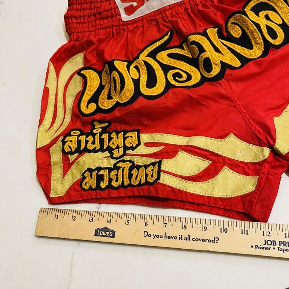 Twins Muay Thai Shorts Mens Large Red Gold Kickboxing Boxing Trunks Sean Canada - Picture 13 of 13